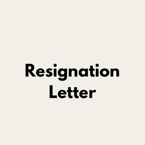 Resignation Letter