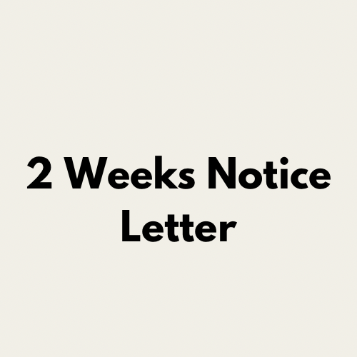 2 Weeks Notice Letter